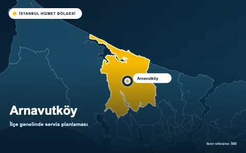Arnavutköy ilçesi İstanbul hizmet alanı haritası