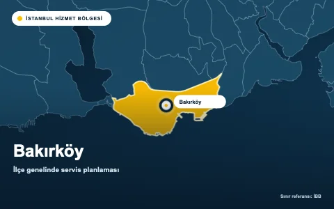 Bakırköy ilçesi İstanbul hizmet alanı haritası