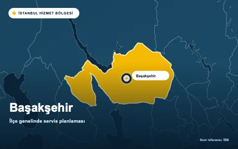Başakşehir ilçesi İstanbul hizmet alanı haritası