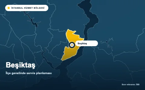 Beşiktaş ilçesi İstanbul hizmet alanı haritası