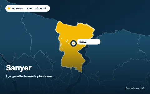 Sarıyer ilçesi İstanbul hizmet alanı haritası