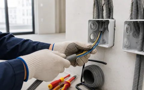 Yeni elektrik tesisatında kablo döşeme uygulaması